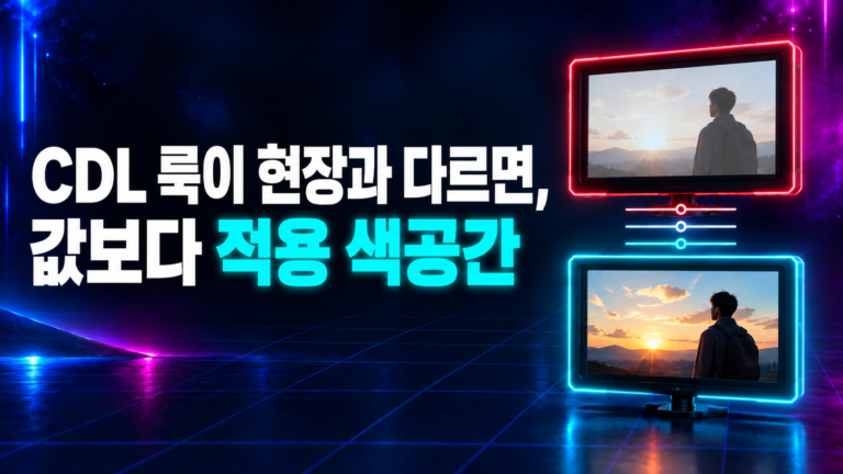 ASC CDL 룩이 현장과 다를 때 값보다 적용 색공간을 확인하라는 썸네일